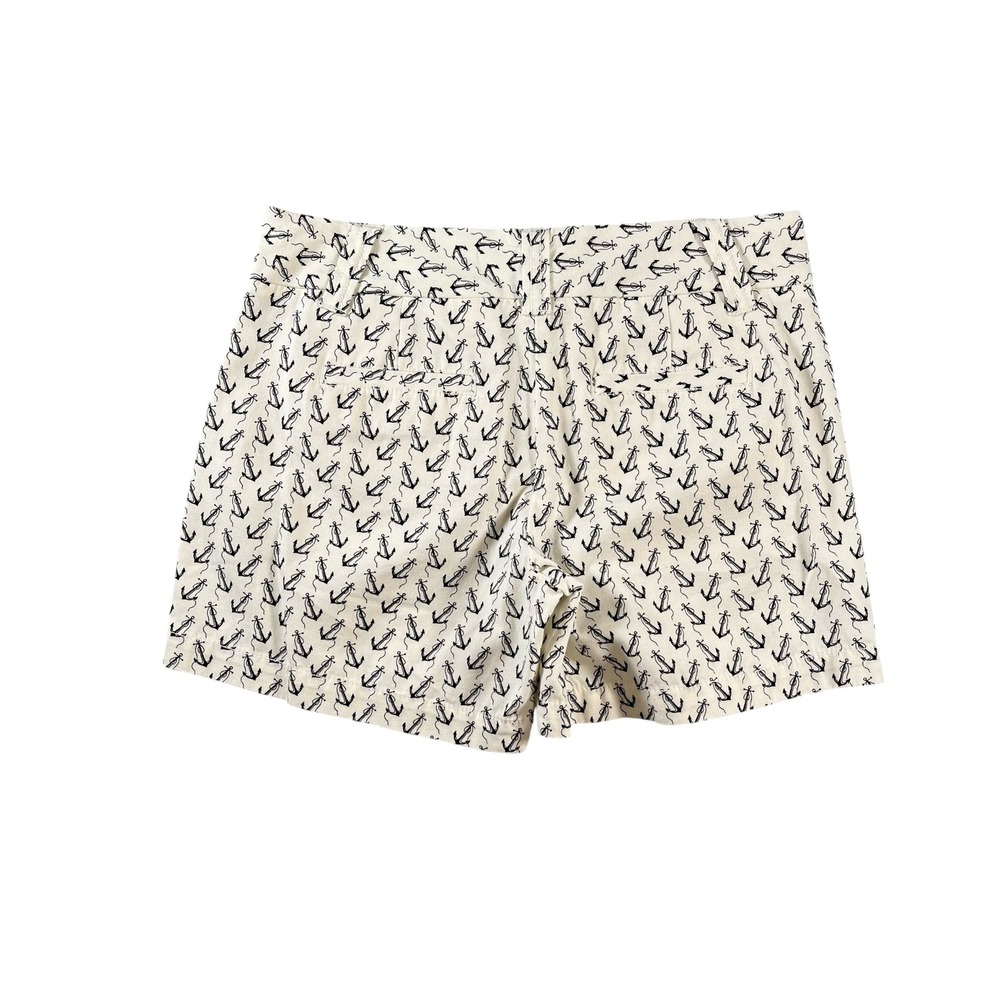 J.Crew Factory Women Ivory Anchor Print City Fit Cotton Shorts Size 0 NWT - Picture 2 of 11